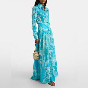 Pucci Orchidee high-rise cotton maxi skirt